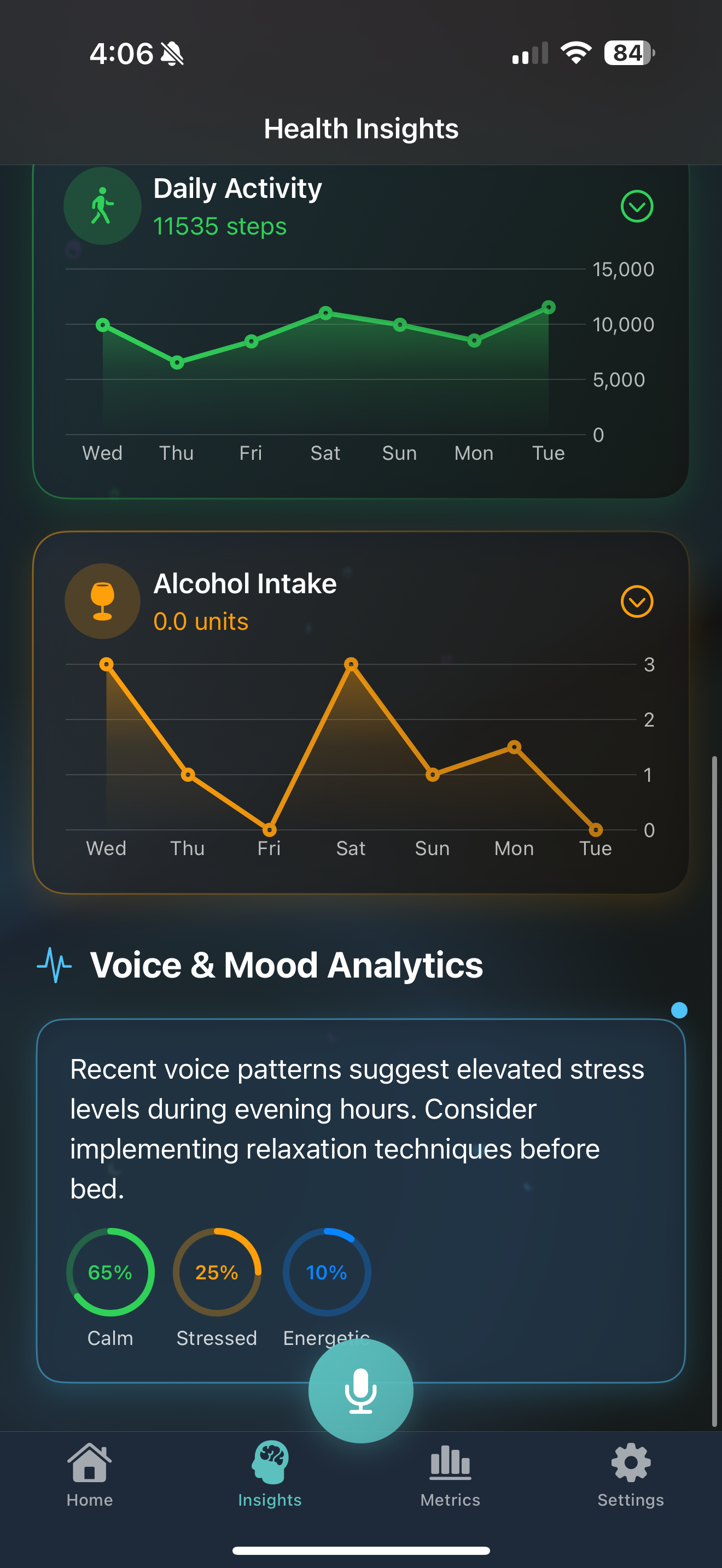 Vitul app voice and mood analytics