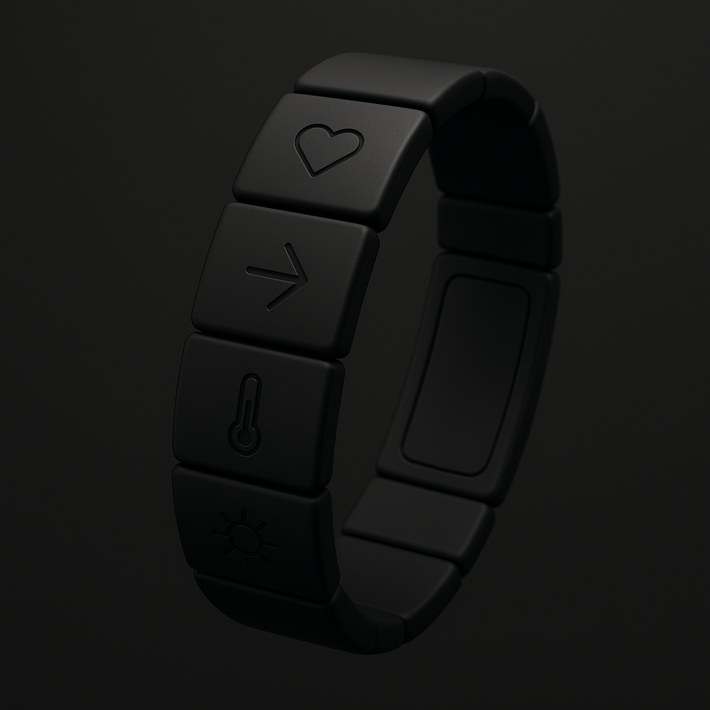 Vitul Core modular health bracelet floating in the dark